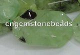 CRU129 15.5 inches 22*38mm faceted rectangle green rutilated quartz beads