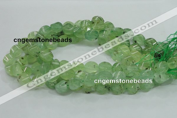 CRU131 15.5 inches 10*15mm twisted green rutilated quartz beads