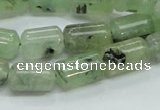 CRU133 15.5 inches 8*13mm column green rutilated quartz beads