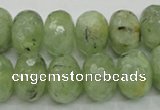 CRU143 15.5 inches 13*18mm faceted rondelle green rutilated quartz beads