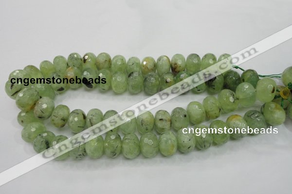 CRU143 15.5 inches 13*18mm faceted rondelle green rutilated quartz beads