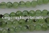 CRU152 15.5 inches 8mm faceted round green rutilated quartz beads