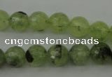 CRU153 15.5 inches 10mm faceted round green rutilated quartz beads