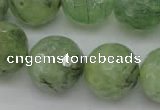 CRU159 15.5 inches 18mm faceted round green rutilated quartz beads