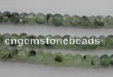 CRU161 15.5 inches 4*6mm faceted rondelle green rutilated quartz beads