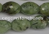 CRU168 15.5 inches 15*20mm faceted rice green rutilated quartz beads