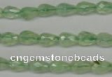 CRU170 15.5 inches 6*10mm faceted teardrop green rutilated quartz beads