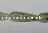 CRU175 15.5 inches 10*30mm faceted teardrop green rutilated quartz beads