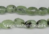 CRU178 8*10mm – 10*14mm faceted nuggets green rutilated quartz beads