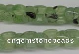CRU180 Top-drilled 10*12mm bone green rutilated quartz beads
