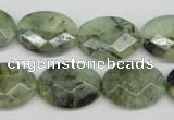 CRU190 15.5 inches 15*20mm faceted oval green rutilated quartz beads