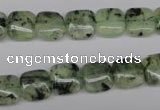 CRU195 15.5 inches 10*10mm square green rutilated quartz beads