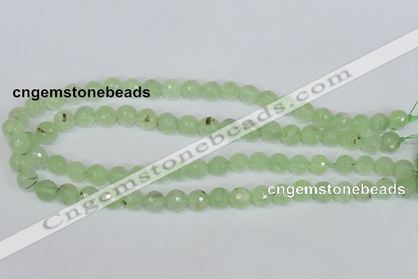 CRU201 15.5 inches 8mm faceted round green rutilated quartz beads