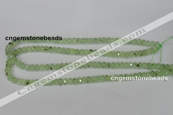 CRU206 15.5 inches 5*8mm faceted rondelle green rutilated quartz beads