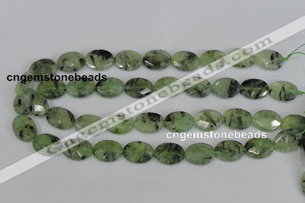 CRU208 15.5 inches 15*20mm faceted oval green rutilated quartz beads