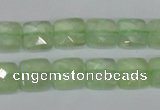 CRU212 15 inches 10*10mm faceted square green rutilated quartz beads