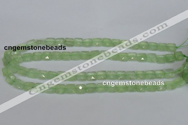 CRU212 15 inches 10*10mm faceted square green rutilated quartz beads