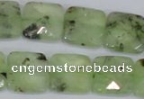 CRU213 15 inches 16*16mm faceted square green rutilated quartz beads