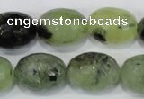 CRU216 15 inches 15*20mm faceted egg shape green rutilated quartz beads