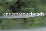 CRU221 15.5 inches 13*18mm faceted tube green rutilated quartz beads