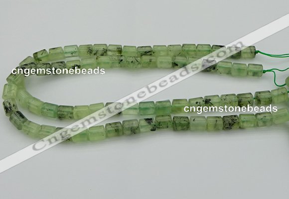 CRU225 15.5 inches 9*11mm tube green rutilated quartz beads