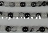 CRU302 15.5 inches 6mm round black rutilated quartz beads