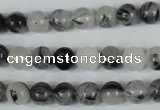 CRU303 15.5 inches 8mm round black rutilated quartz beads