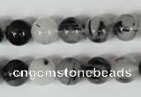 CRU304 15.5 inches 10mm round black rutilated quartz beads