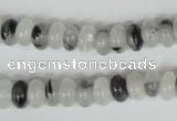 CRU323 15.5 inches 5*8mm rondelle black rutilated quartz beads