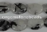 CRU333 15.5 inches 13*18mm oval black rutilated quartz beads