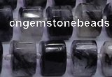 CRU348 11*15*15mm faceted triangle black rutilated quartz beads