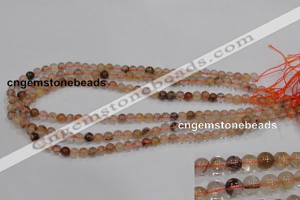 CRU452 15.5 inches 6mm round Multicolor rutilated quartz beads