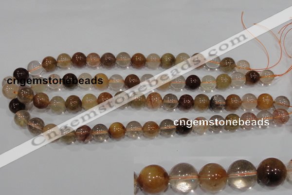 CRU456 15.5 inches 12mm round Multicolor rutilated quartz beads