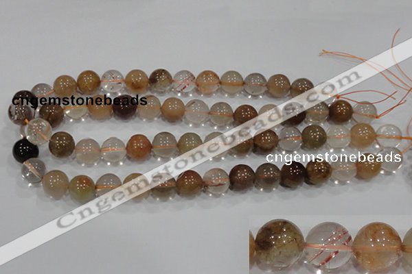 CRU457 15.5 inches 14mm round Multicolor rutilated quartz beads