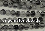 CRU501 15.5 inches 6mm round black rutilated quartz beads wholesale