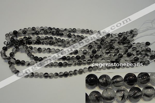 CRU501 15.5 inches 6mm round black rutilated quartz beads wholesale