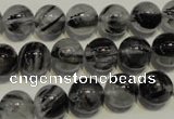 CRU503 15.5 inches 10mm round black rutilated quartz beads wholesale