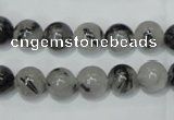 CRU51 15.5 inches 6mm round black rutilated quartz beads wholesale