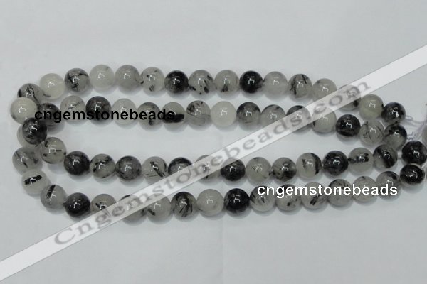 CRU51 15.5 inches 6mm round black rutilated quartz beads wholesale