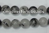 CRU52 15.5 inches 8mm round black rutilated quartz beads wholesale