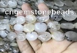 CRU528 15.5 inches 13*18mm oval black rutilated quartz beads