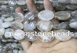 CRU529 15.5 inches 18*25mm oval  black rutilated quartz beads