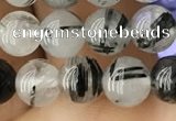 CRU536 15.5 inches 6mm round black rutilated quartz beads wholesale