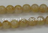 CRU551 15.5 inches 6mm round golden rutilated quartz beads