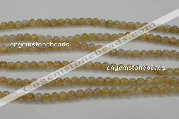 CRU551 15.5 inches 6mm round golden rutilated quartz beads