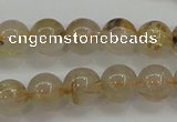 CRU552 15.5 inches 8mm round golden rutilated quartz beads