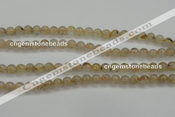 CRU552 15.5 inches 8mm round golden rutilated quartz beads