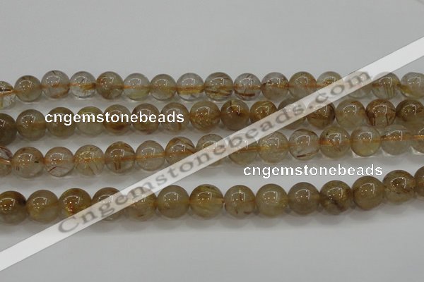 CRU553 15.5 inches 10mm round golden rutilated quartz beads