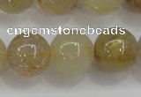 CRU555 15.5 inches 14mm round golden rutilated quartz beads