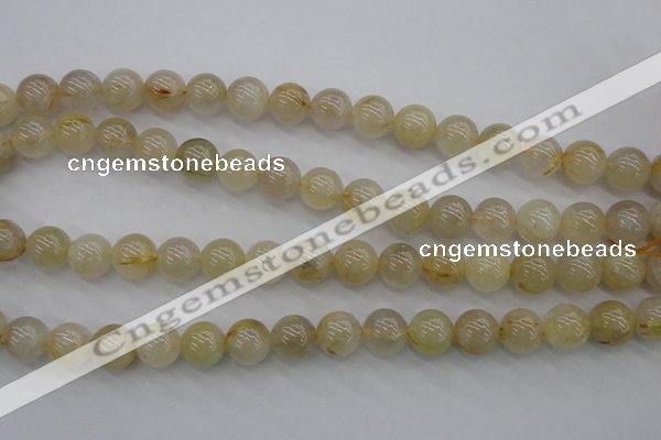 CRU583 15.5 inches 10mm round golden rutilated quartz beads